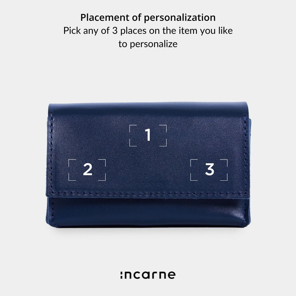 Horizontal tarot bag with magnetic clasp made from classic leather