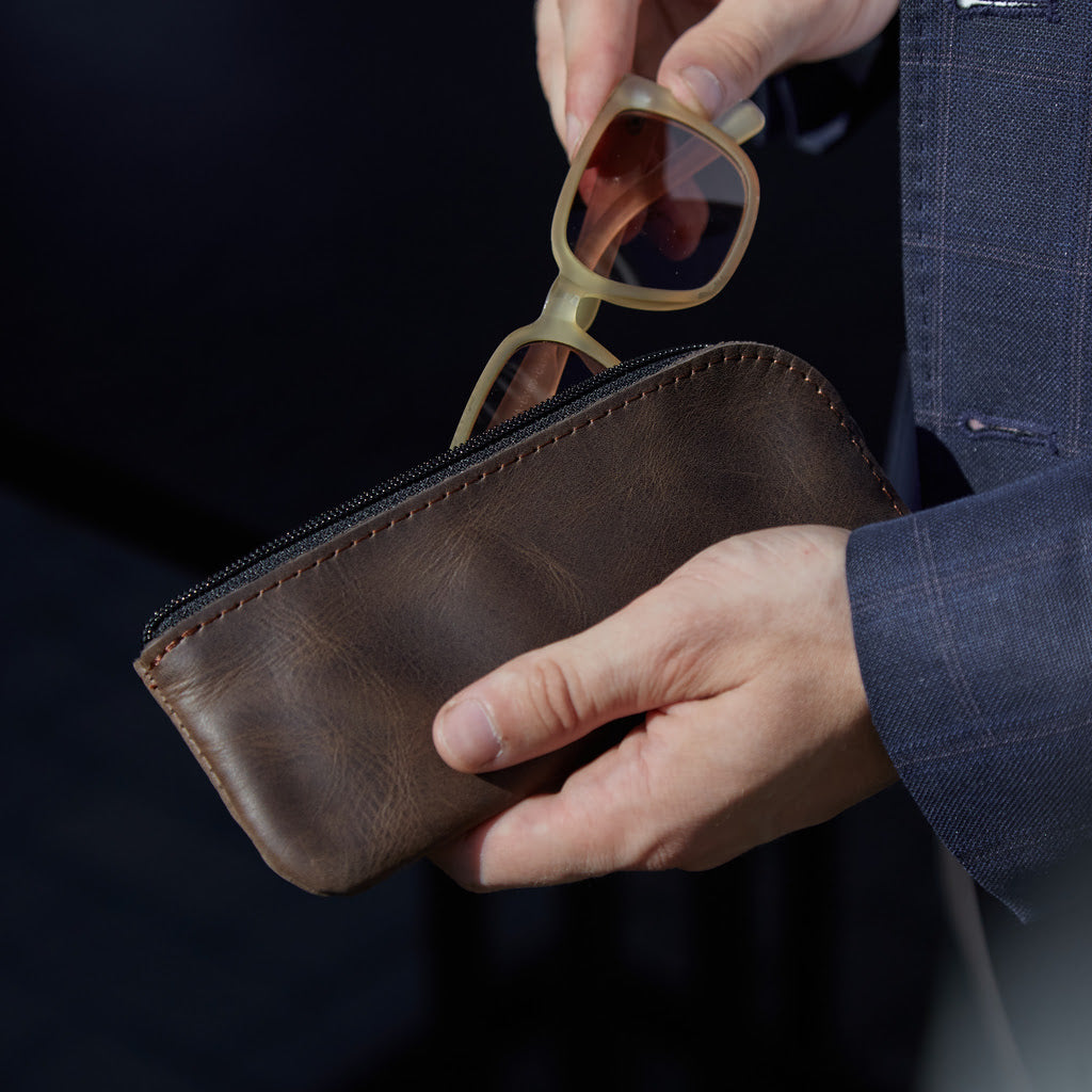 Etui skórzane na okulary Leaf