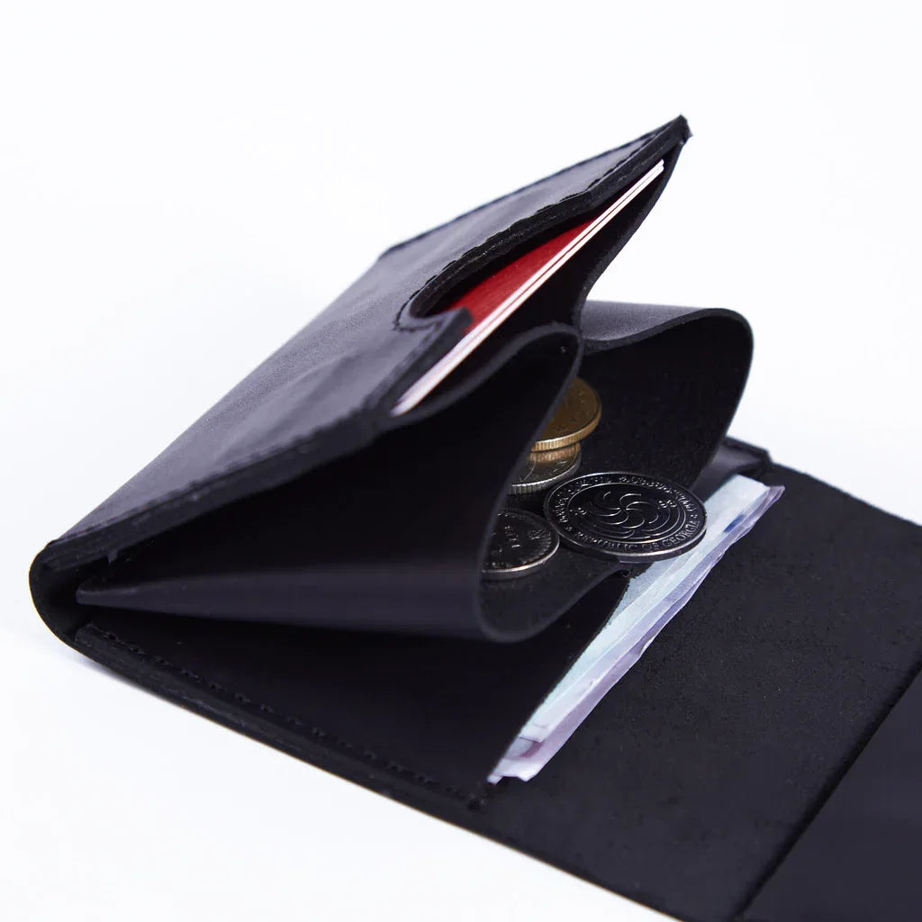 Lean compact wallet made of vintage leather - INCARNE® Global