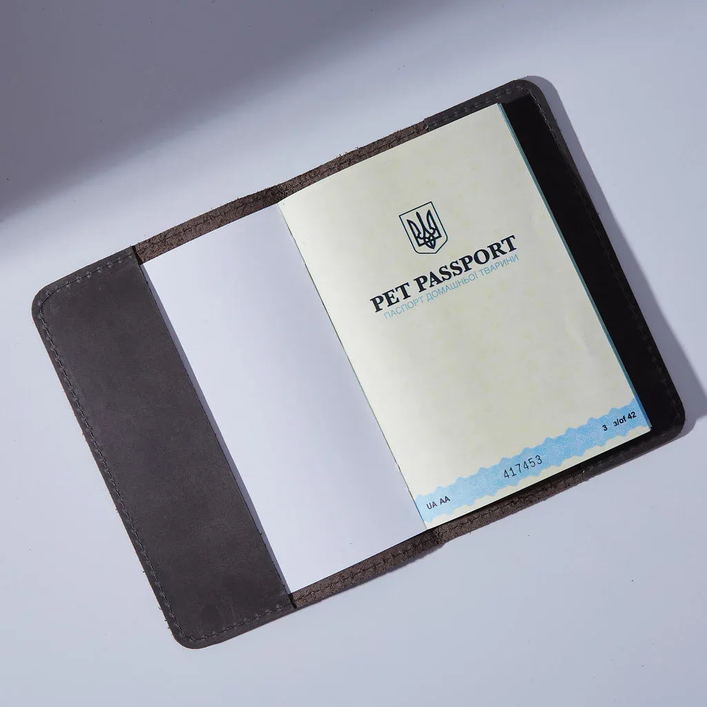 Leather cover for a veterinary passport Paw - INCARNE® Global