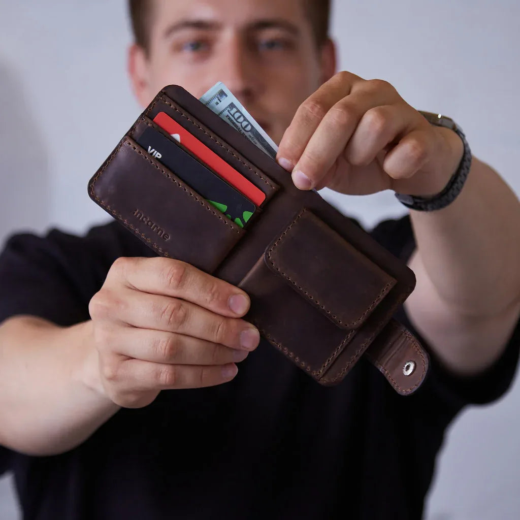 Mini Jack wallet made from vintage leather - INCARNE® Global
