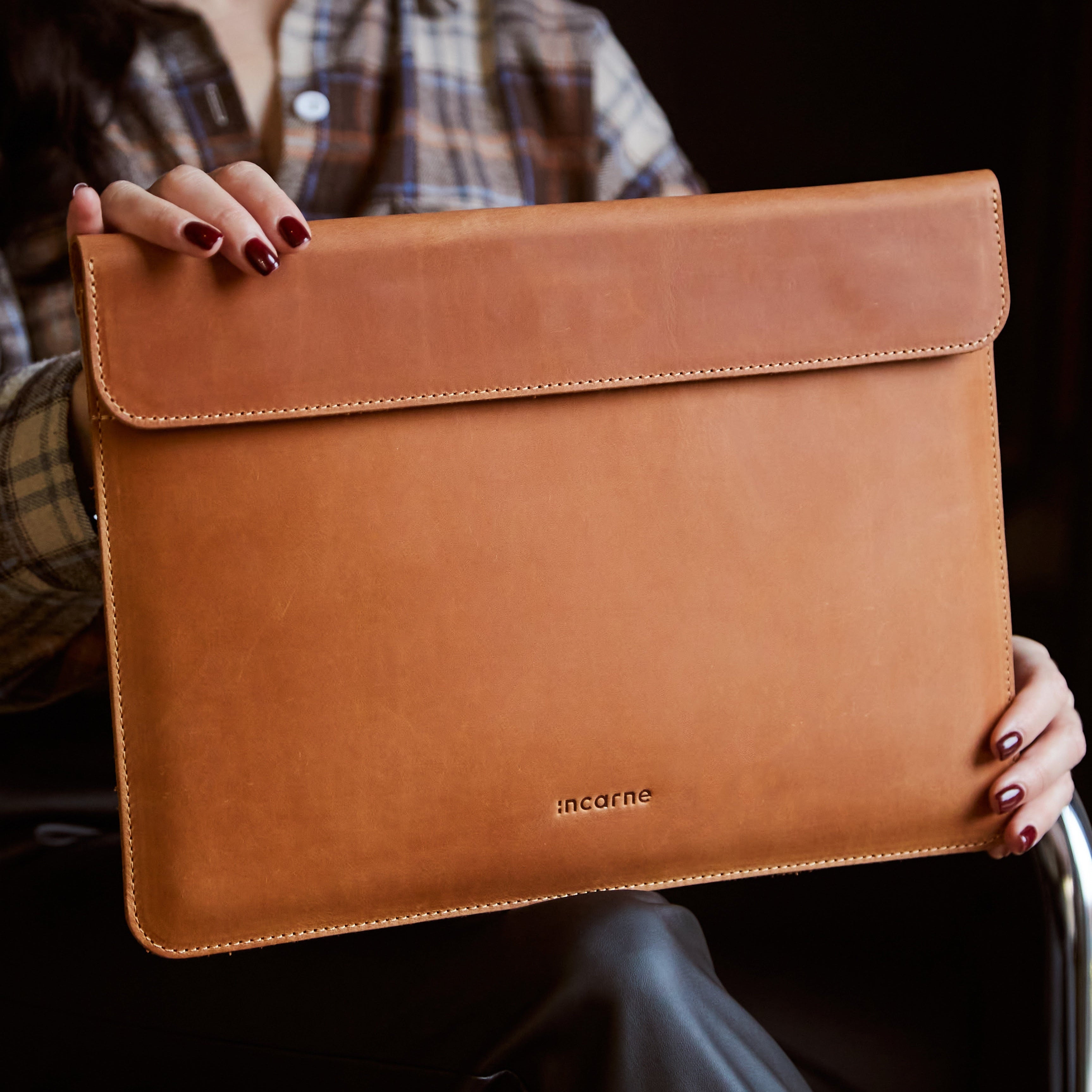 Husă pentru laptop Klouz, Cognac (vintage)