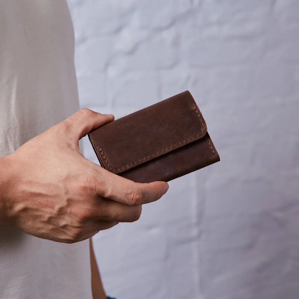 Lean compact wallet made of vintage leather - INCARNE® Global