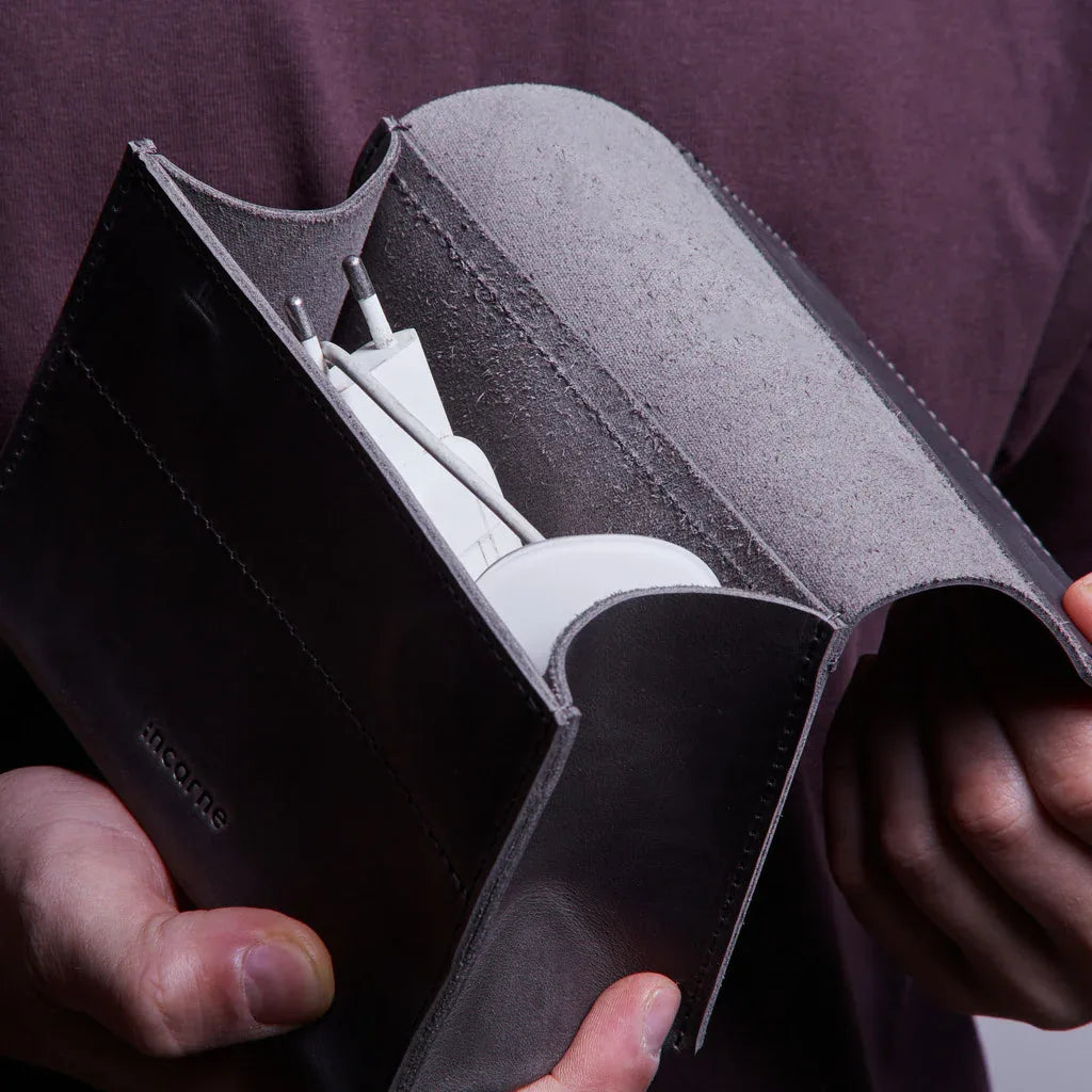 Wire Keeper Leather Organizer for Cables, Mouse, Adapters - INCARNE® Global