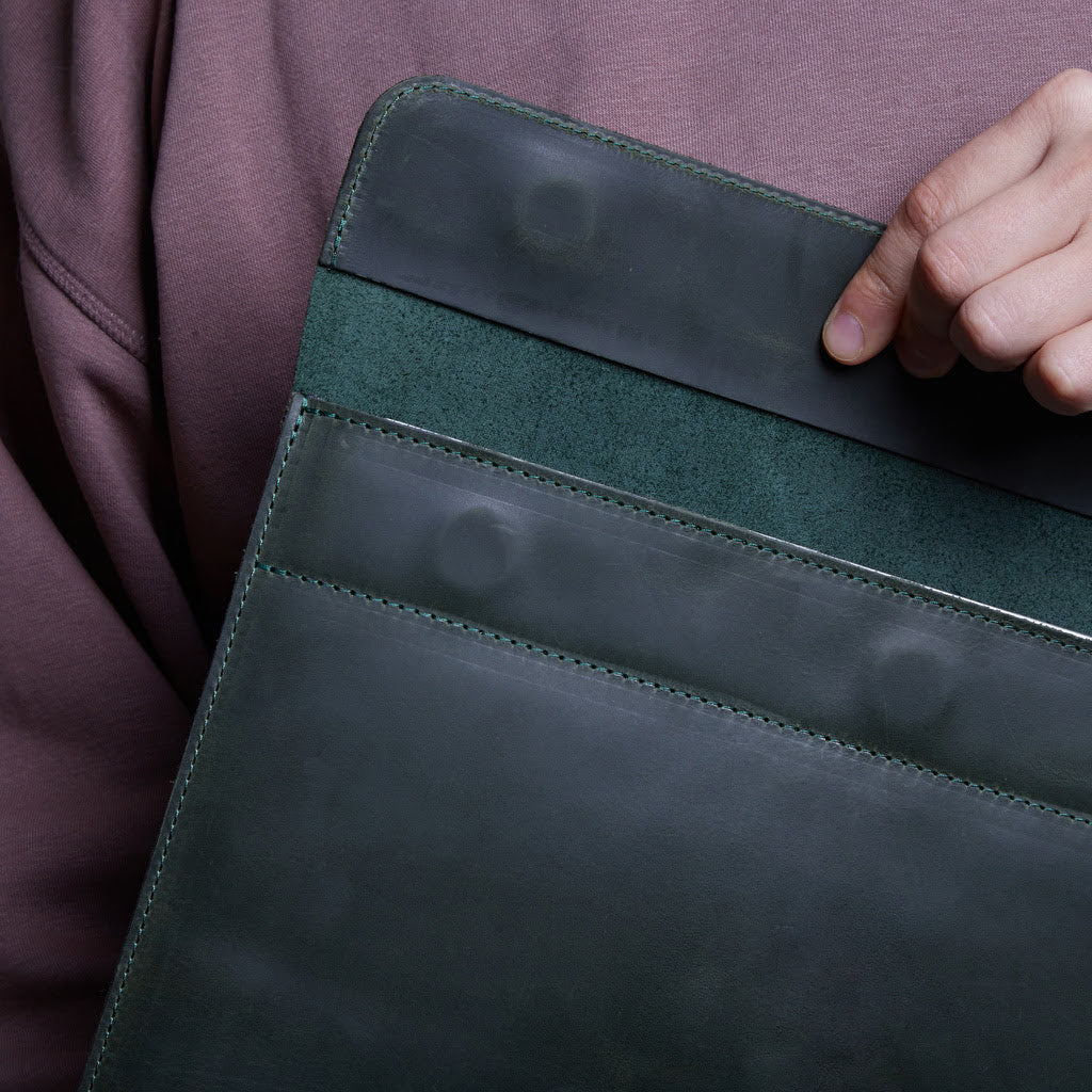 Husă pentru laptop Klouz, verde (vintage)