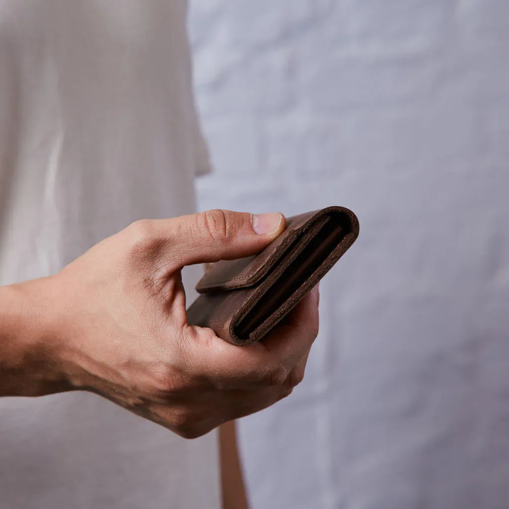 Lean compact wallet made of vintage leather - INCARNE® Global