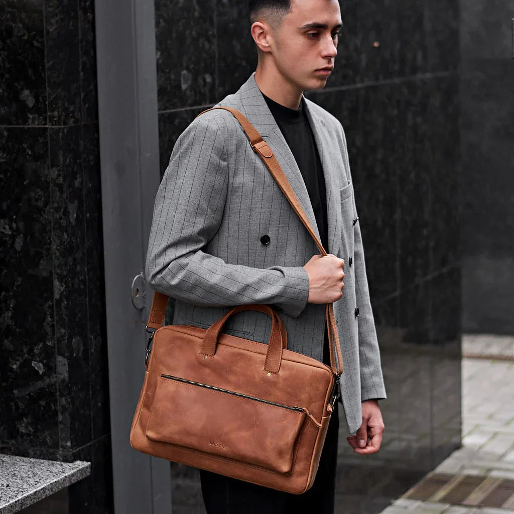 Biz Leather Laptop Bag - INCARNE® Global