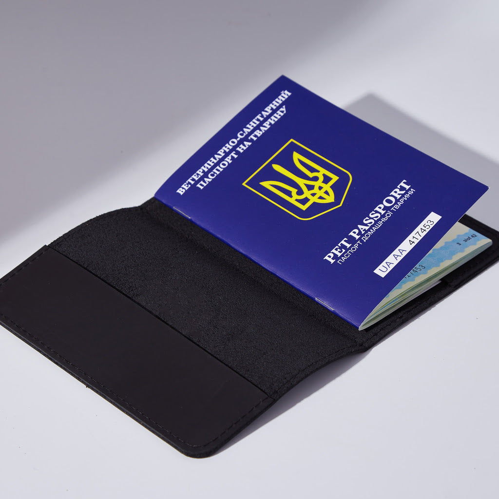 Skórzana okładka na paszport weterynaryjny Paw
