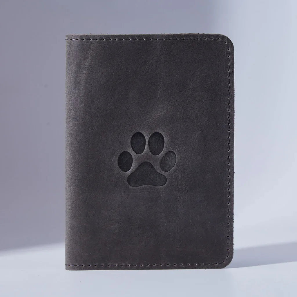 Leather cover for a veterinary passport Paw - INCARNE® Global