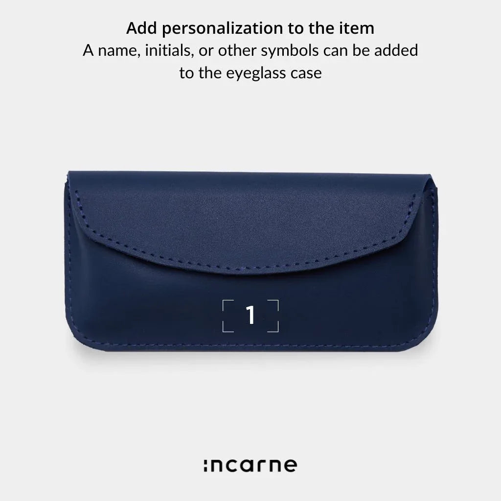 Ellet classic leather eyeglass case - INCARNE® Global