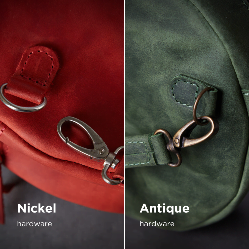 New Harley round crossbody bag in Crazy Horse leather