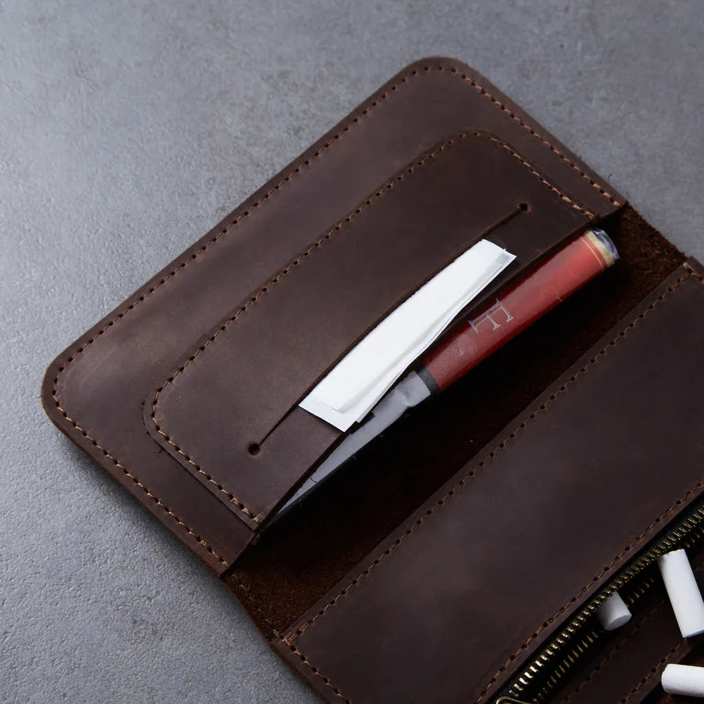 Tobacco organizer Roll Master made from vintage leather - INCARNE® Global