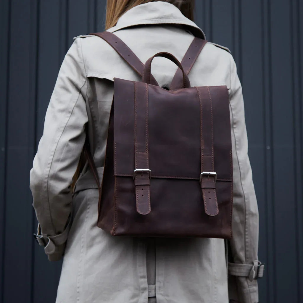 Gloria Leather Backpack with Laptop Pocket - INCARNE® Global