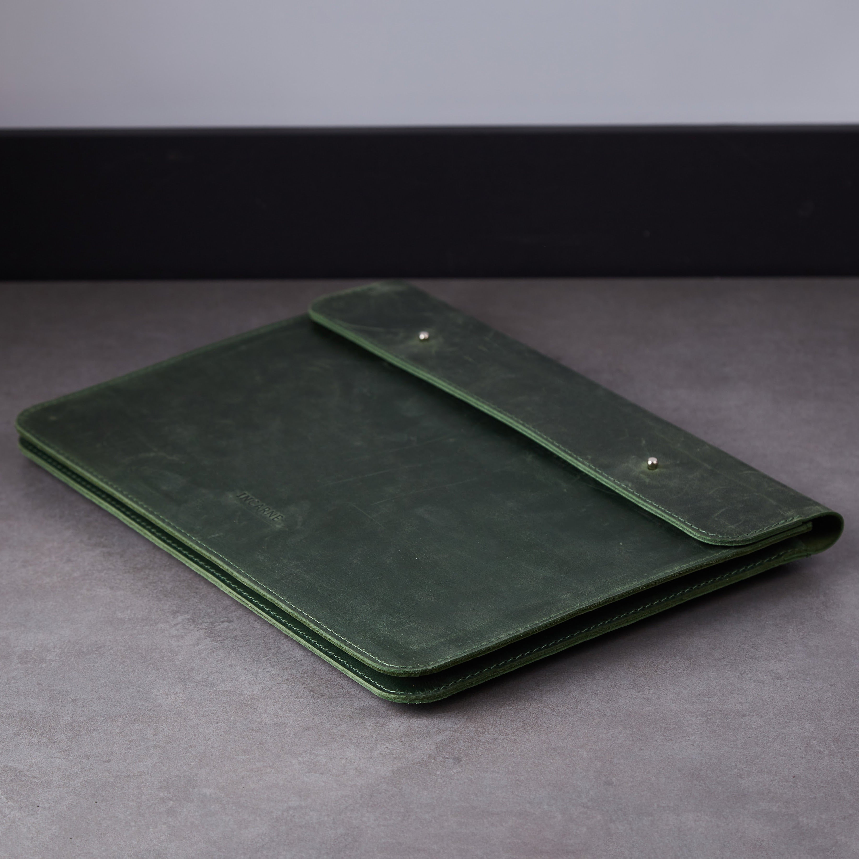 Elegancka zielona (vintage) torba na laptopa