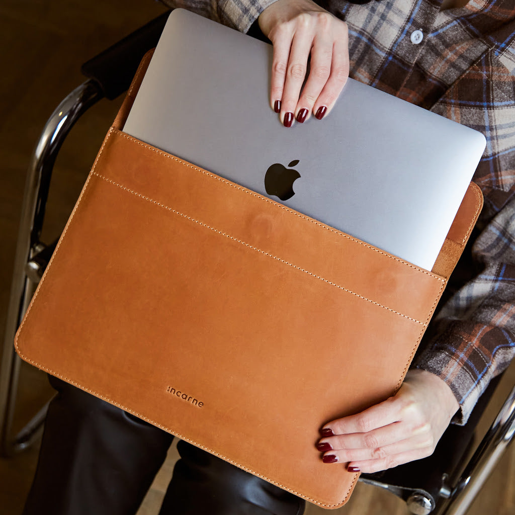 Husă pentru laptop Klouz, Cognac (vintage)