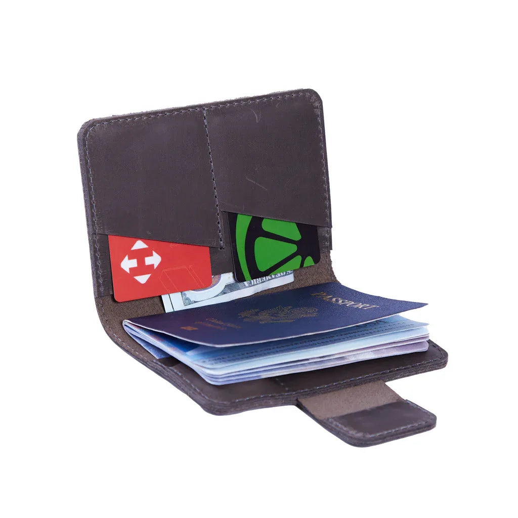 Smart Journey Vintage Leather Passport Cover for Travel with AirTag and Cards Holders - INCARNE® Global