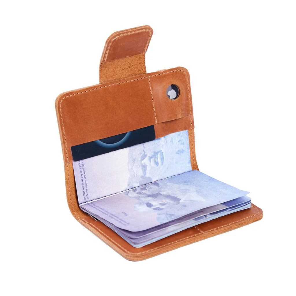 Smart Journey Vintage Leather Passport Cover for Travel with AirTag and Cards Holders - INCARNE® Global