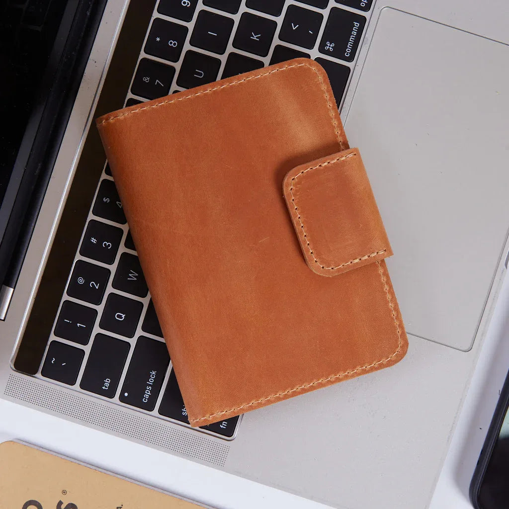 Smart Journey Vintage Leather Passport Cover for Travel with AirTag and Cards Holders - INCARNE® Global