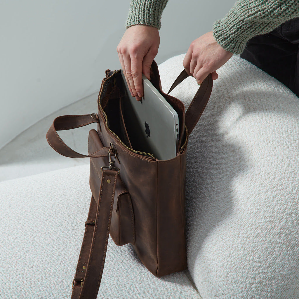 Geanta convertibila din piele pentru laptop Voyager