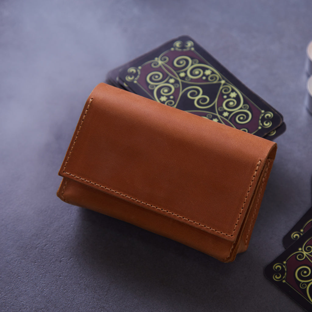 Geantă orizontală pentru tarot cu închidere magnetică din piele vintage