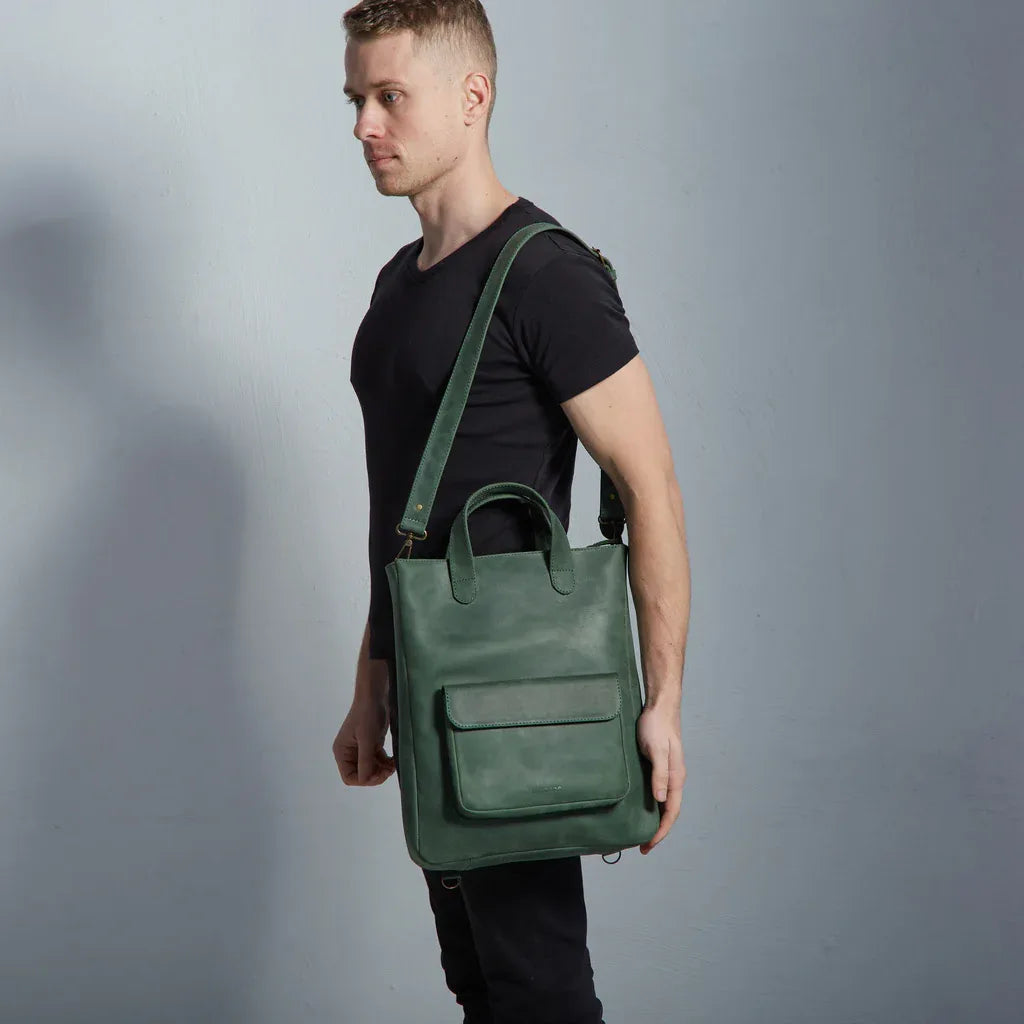 Leather Laptop Convertible Bag Voyager Long - INCARNE® Global