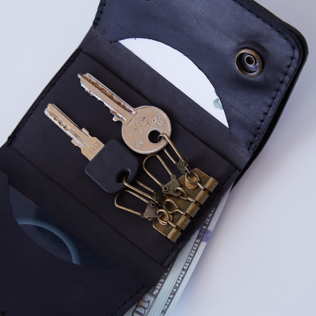 Suport pentru chei și portofel vintage din piele Key Plus