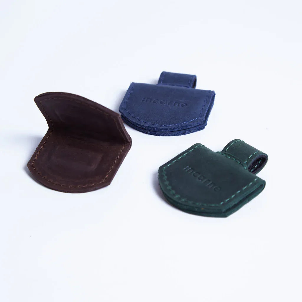 Magnetic bookmarks made from vintage leather (set of 3) - INCARNE® Global