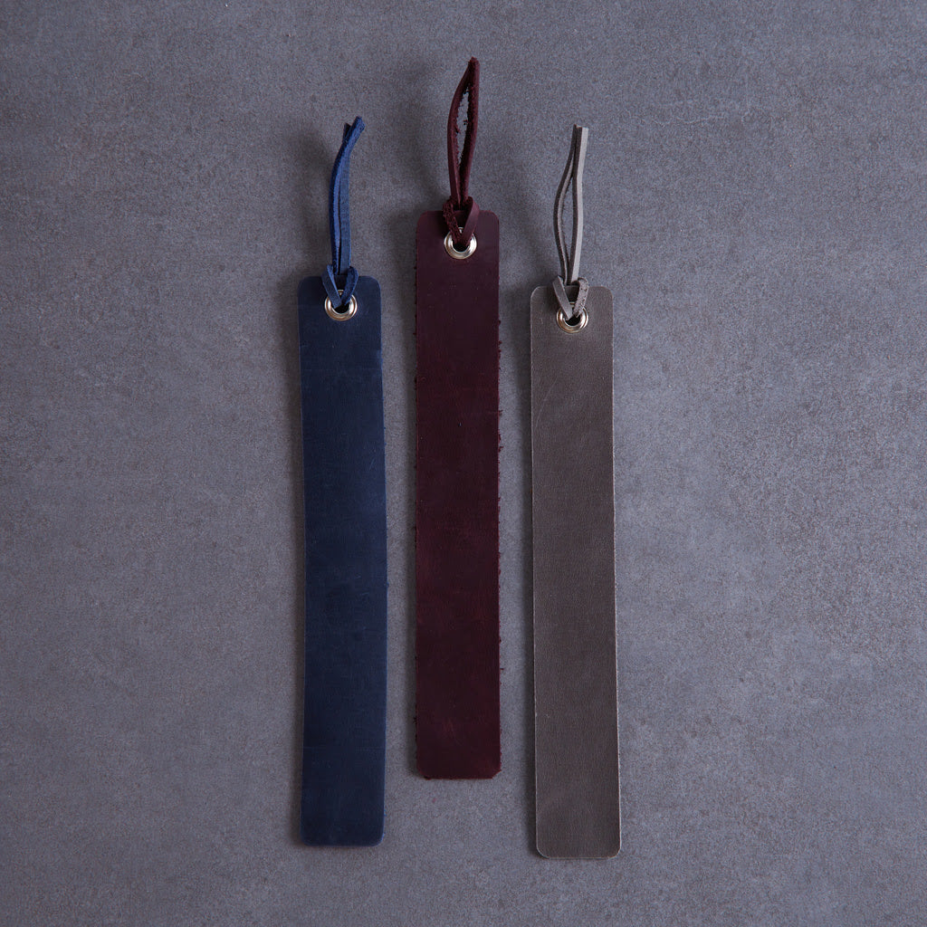 Bookmarks long made from vintage leather (set of 3)