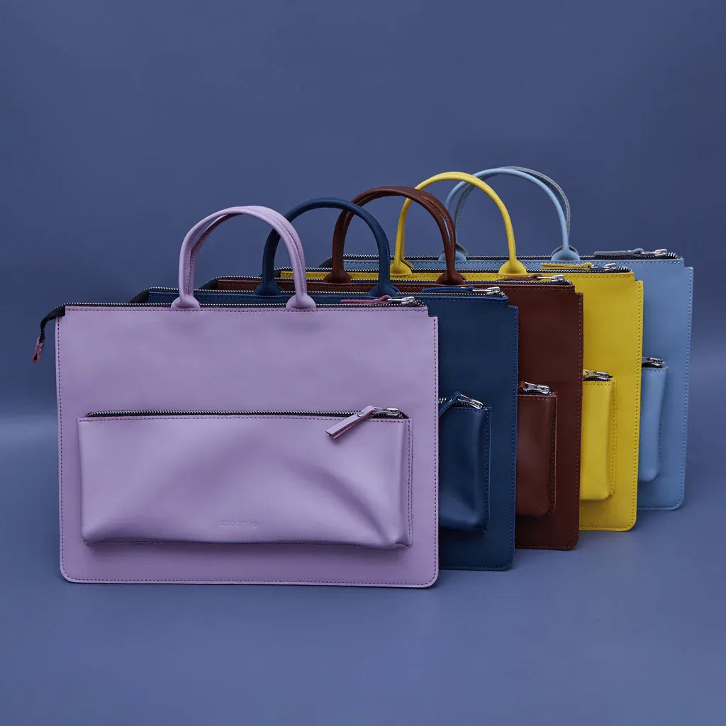 Maryland Laptop Sleeve with Handles in classic leather - INCARNE® Global