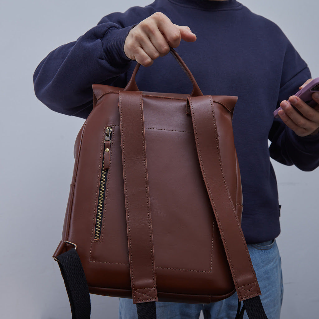 Rucsac Unia pentru laptop din piele clasică