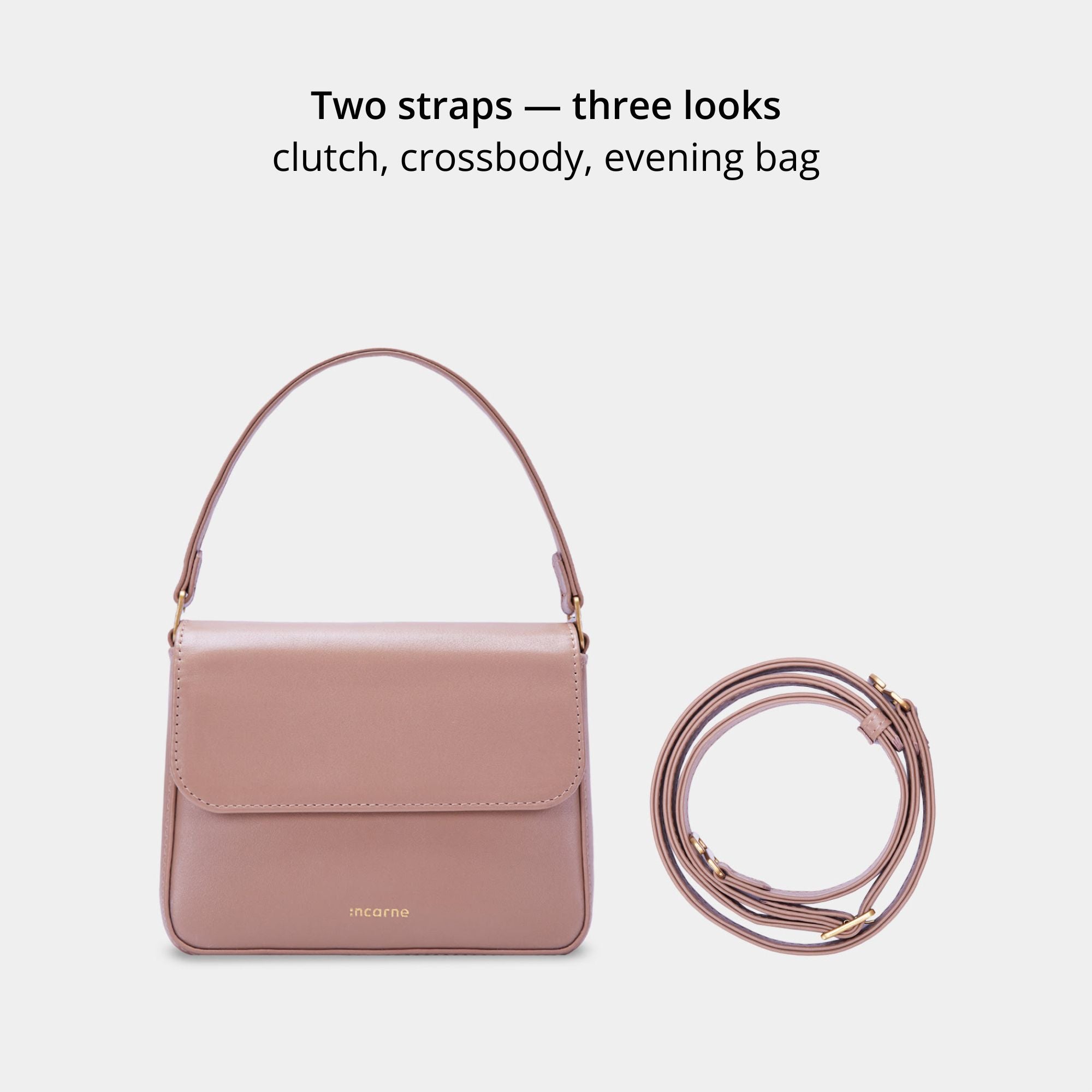 Elegancka damska torebka, mocha