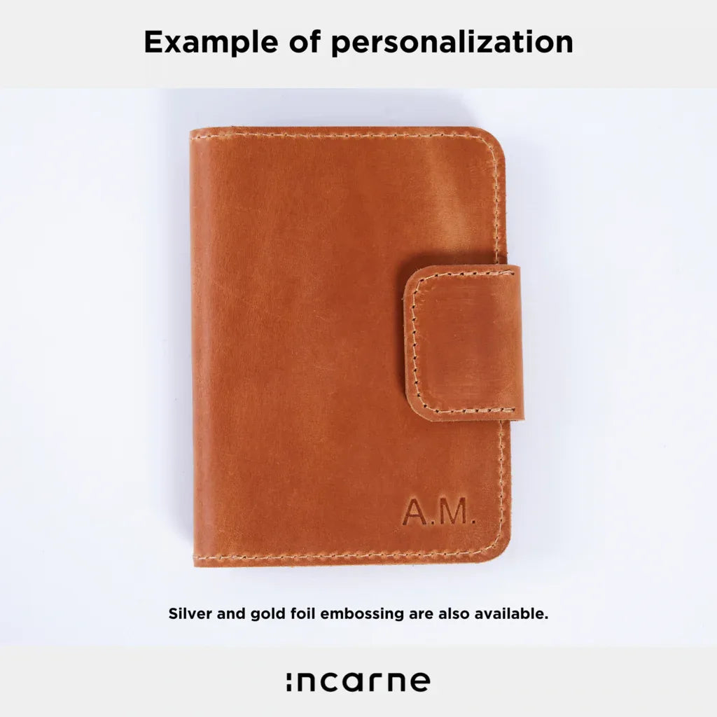 Smart Journey Vintage Leather Passport Cover for Travel with AirTag and Cards Holders - INCARNE® Global
