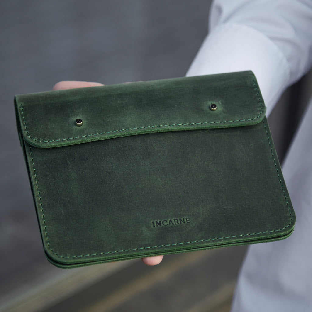 Keep Charger, Cable, and Mouse Organizer in vintage leather