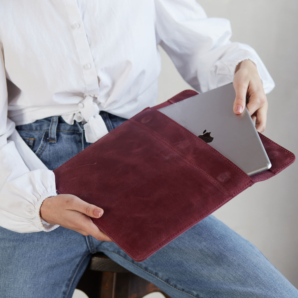 Husă pentru laptop Klouz, burgund (vintage)