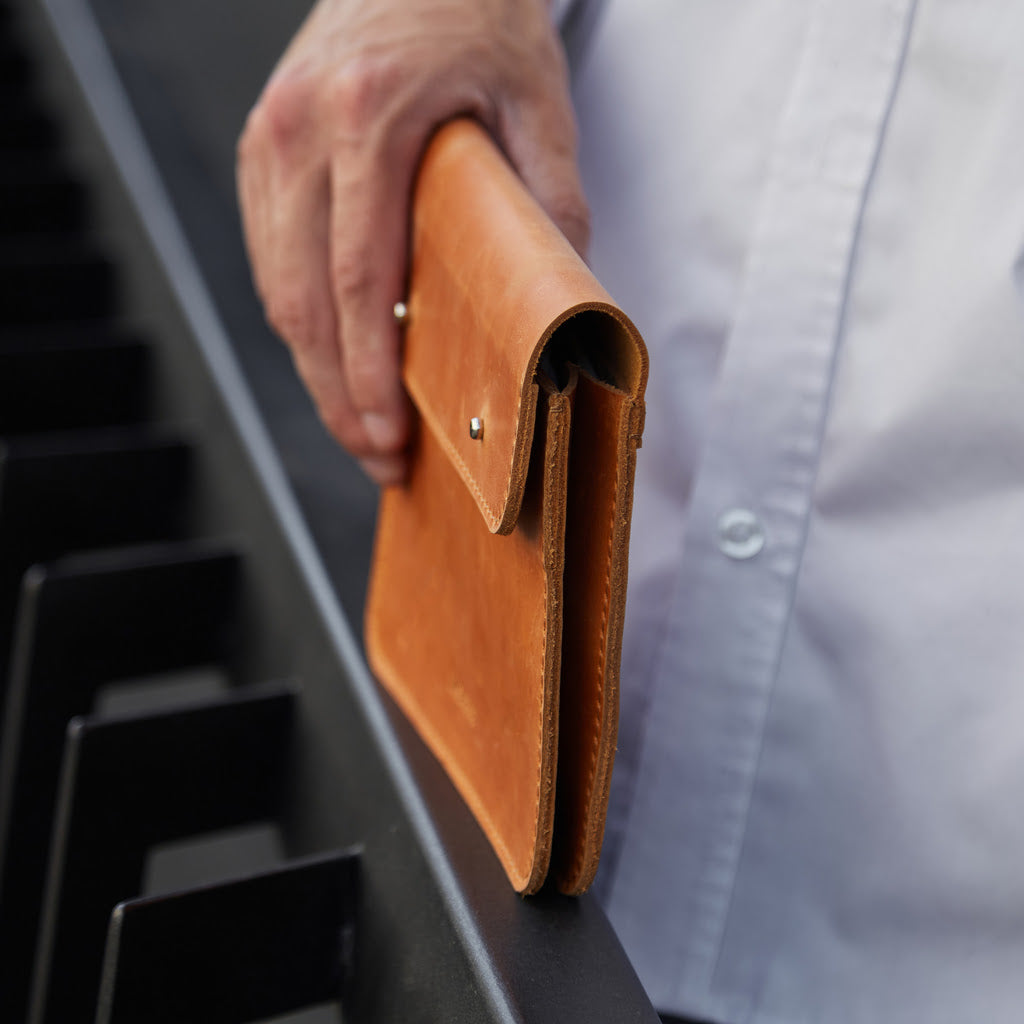 Keep Charger, Cable, and Mouse Organizer in vintage leather