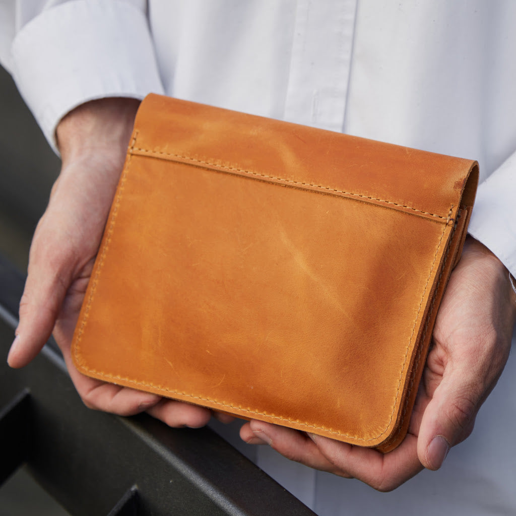 Keep Charger, Cable, and Mouse Organizer in vintage leather
