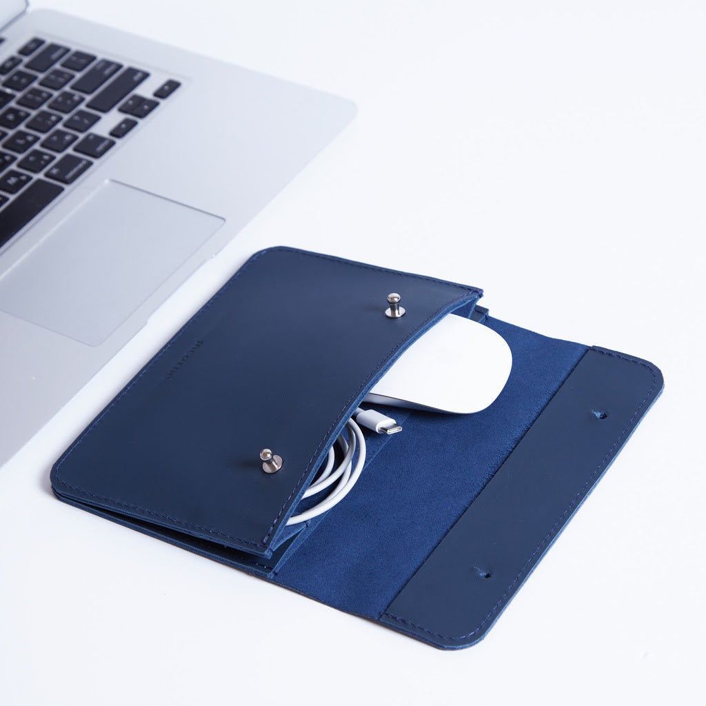 Keep Charger, Cable, and Mouse Organizer in classic leather