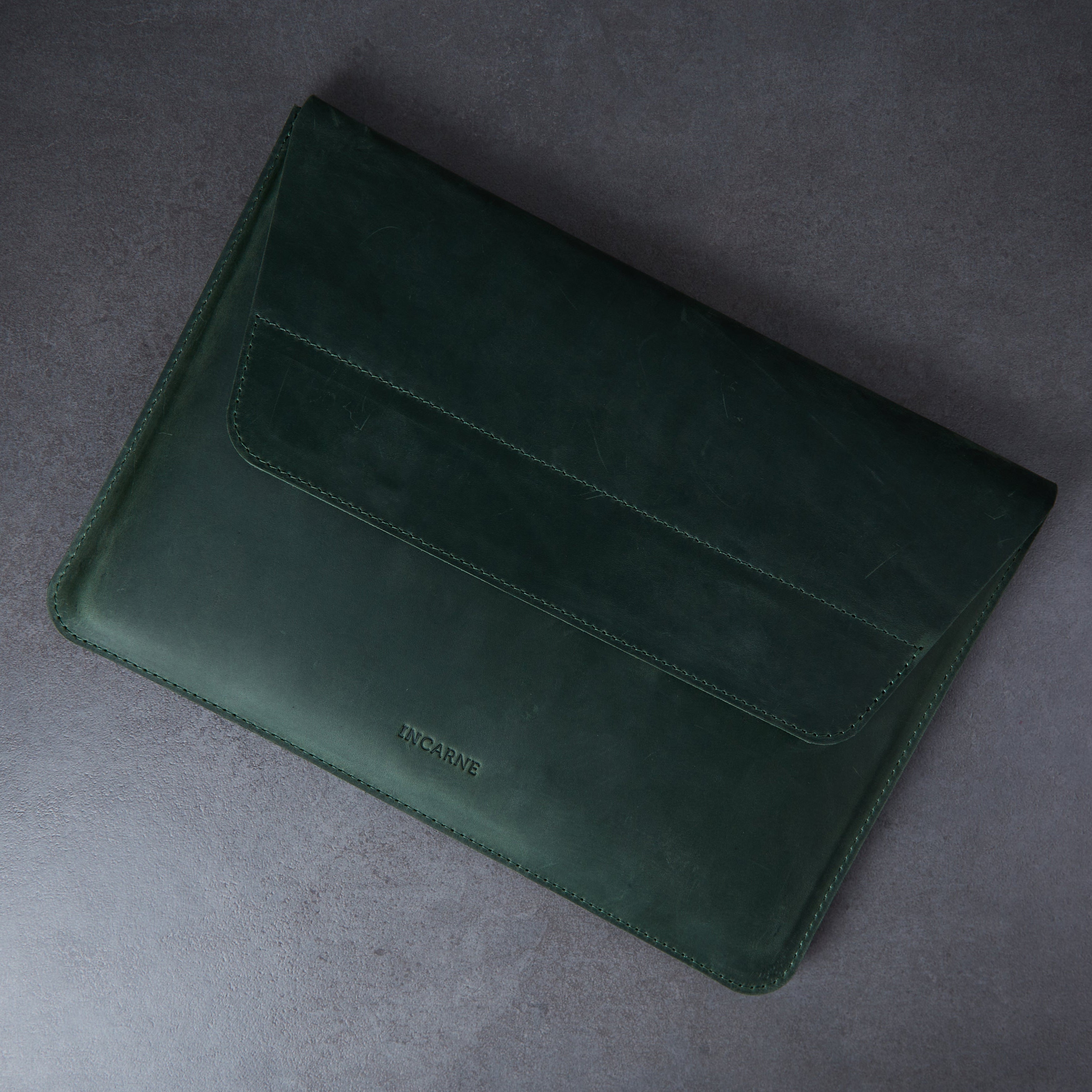Etui na laptopa Line, zielone (vintage)