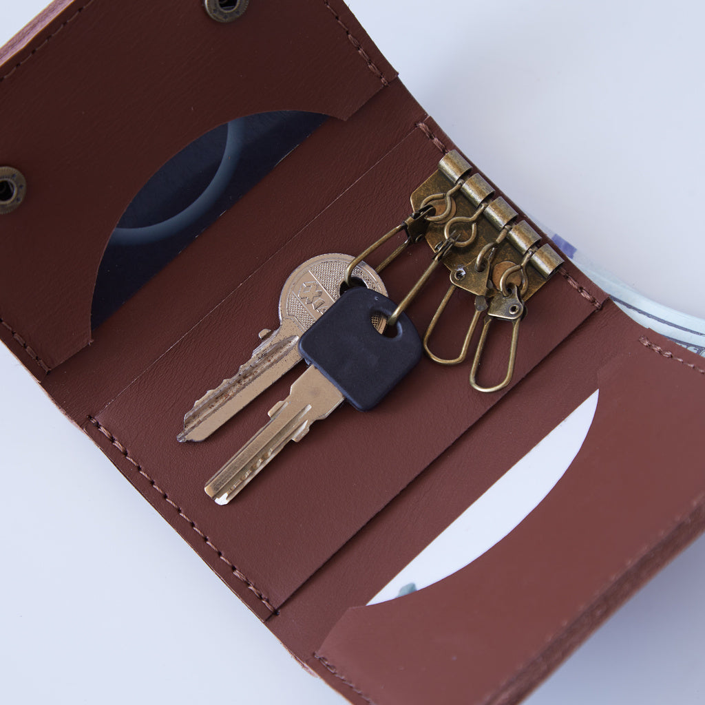 Suport pentru chei și portofel din piele Key Plus Classic