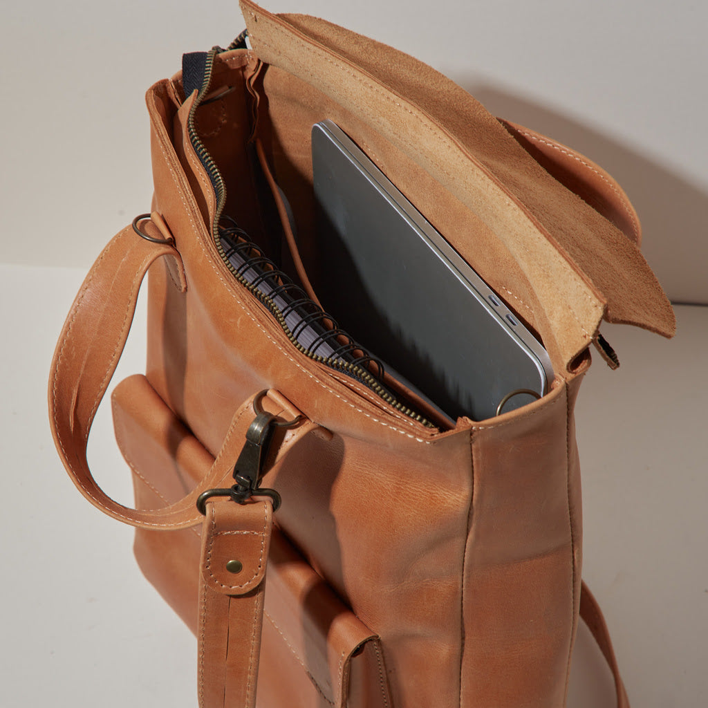 Geantă convertibilă din piele pentru laptop Voyager Long