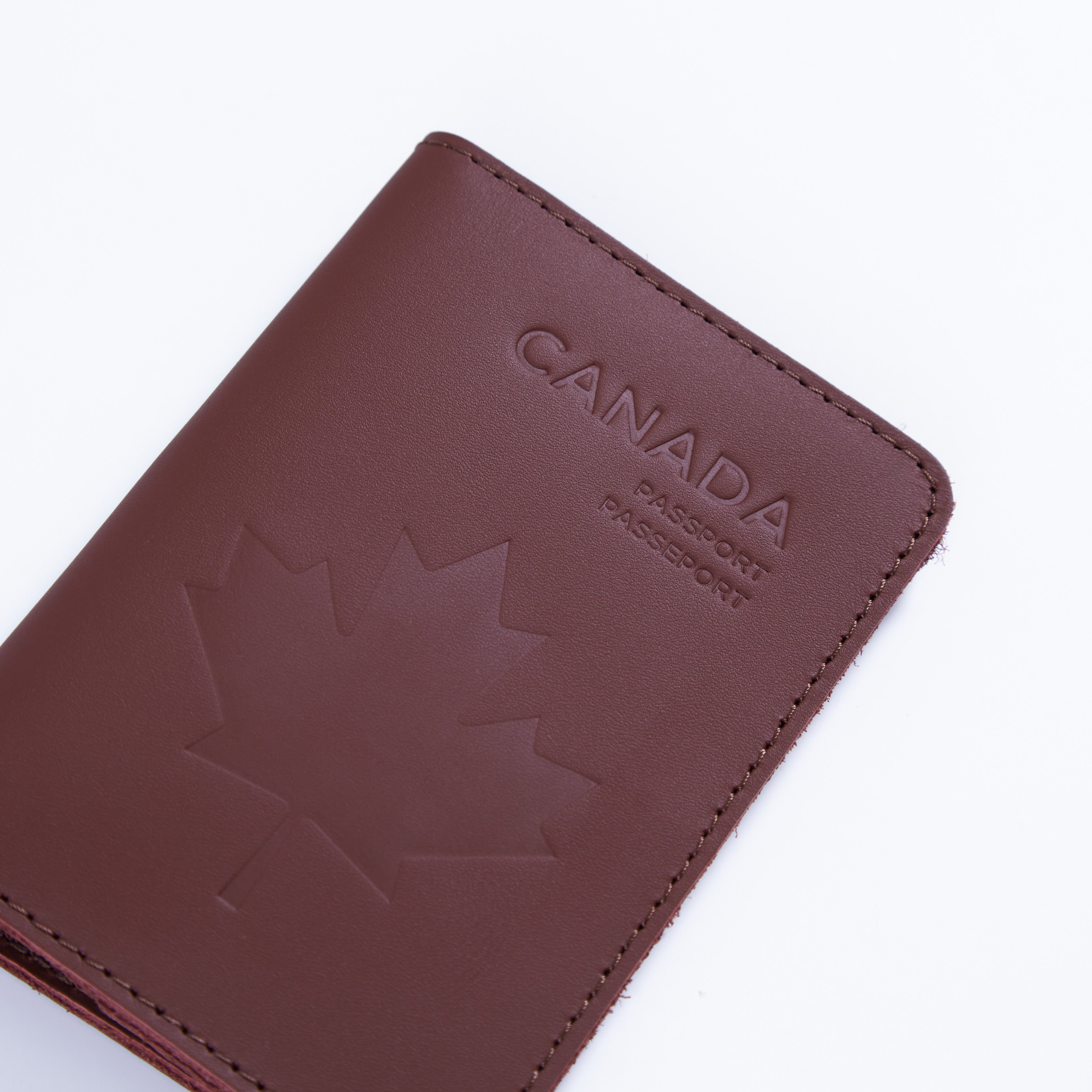 Passport cover with the national symbol of Canada