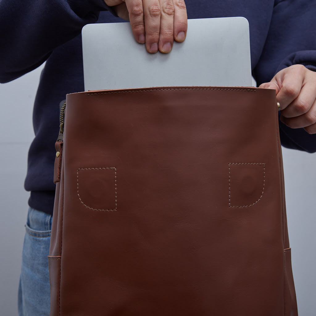Rucsac Unia pentru laptop din piele clasică