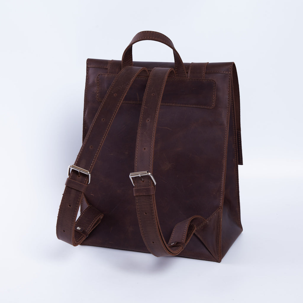 Rucsac Gloria din piele cu buzunar pentru laptop