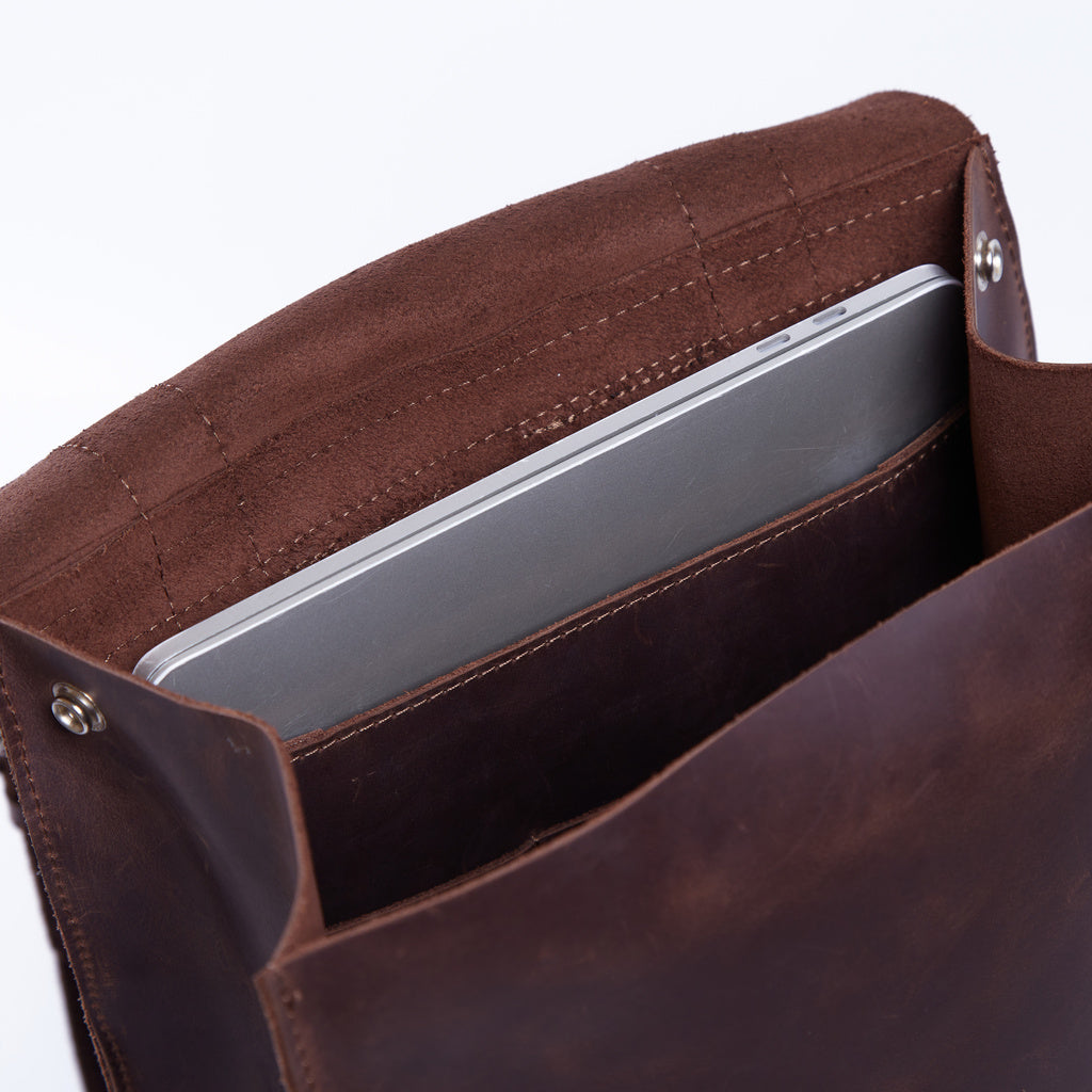 Rucsac Gloria din piele cu buzunar pentru laptop