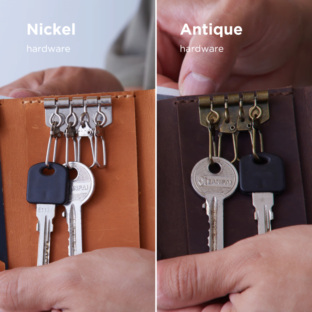Suport pentru chei și portofel vintage din piele Key Plus