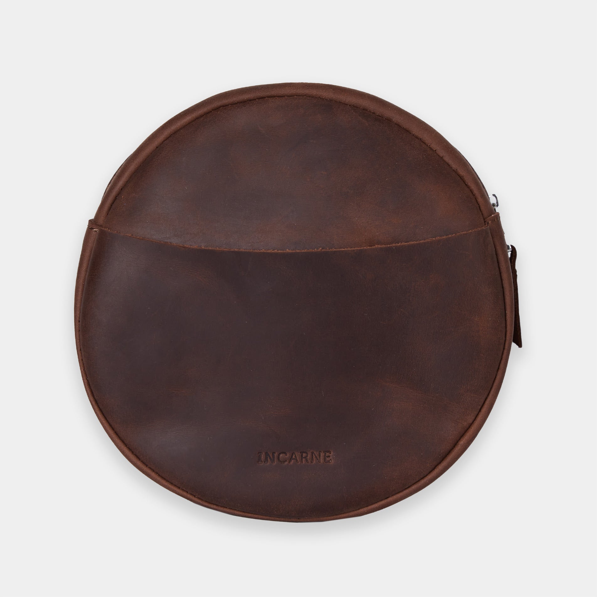 New Harley round crossbody bag in Crazy Horse leather