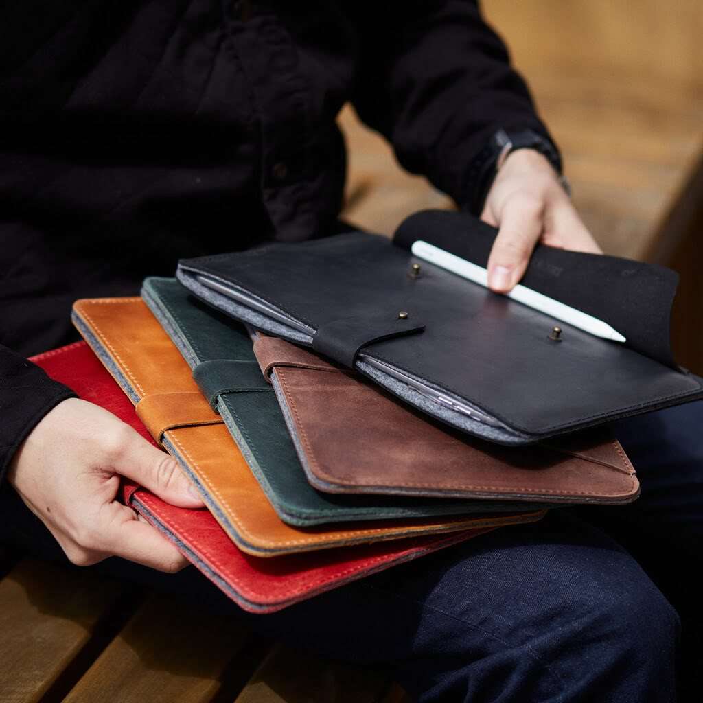 Leather Remarkable 2 Sleeve with Pencil Holder — Oakland