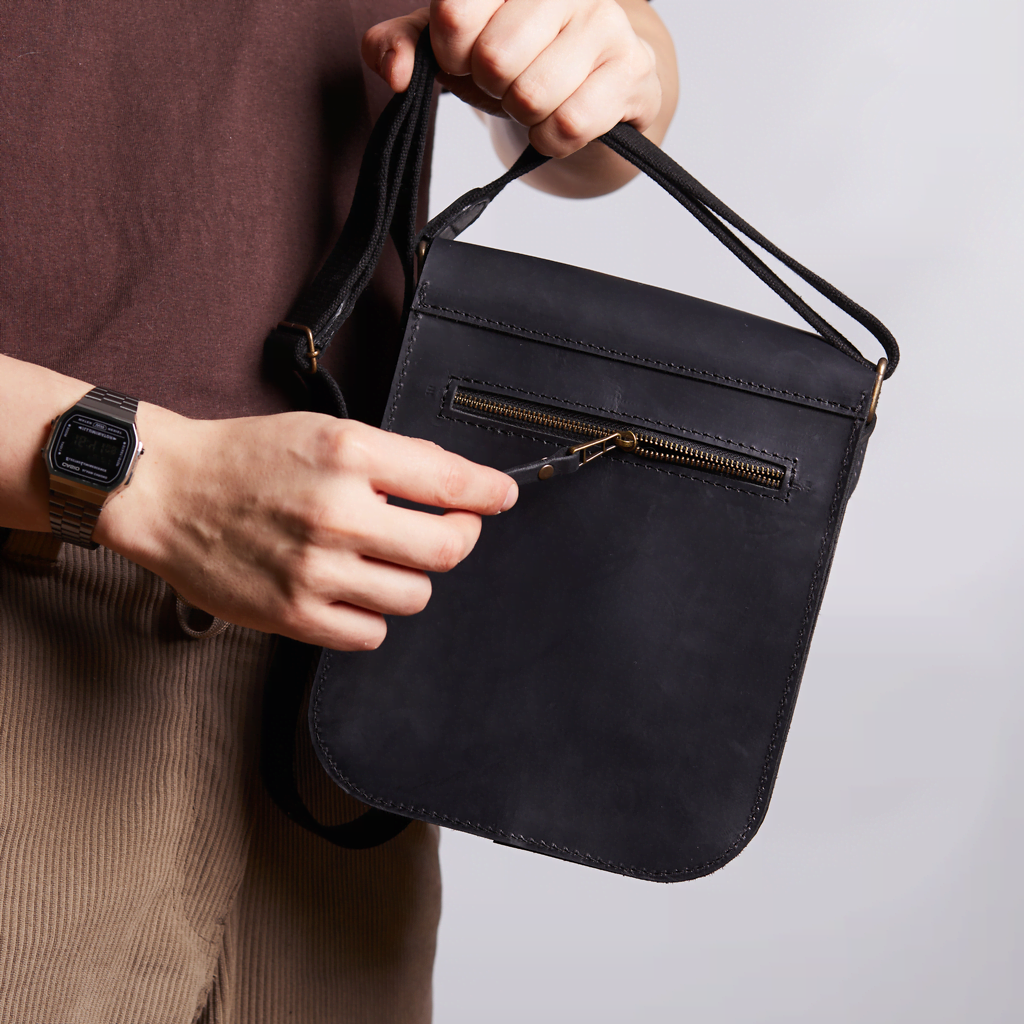 PORTER LEATHER SHOULDER BAG FOR MEN