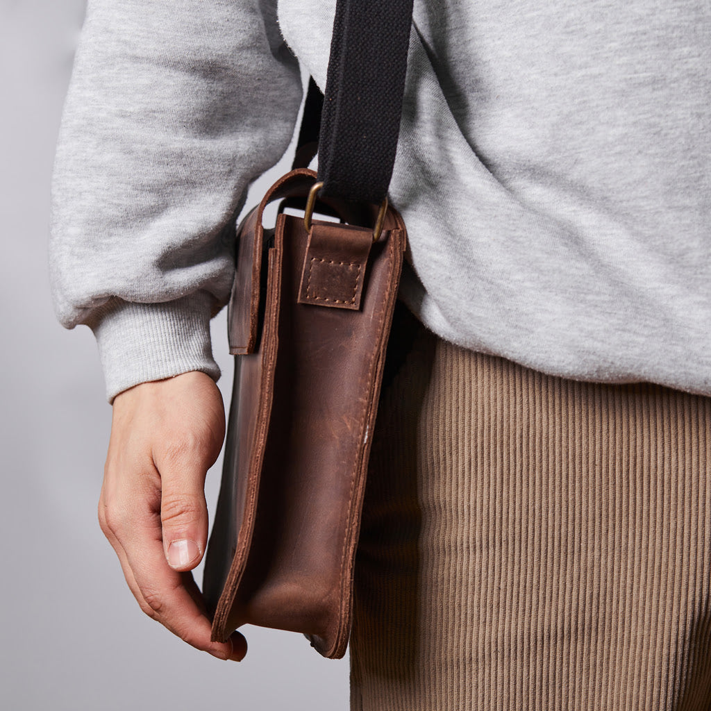 PORTER LEATHER SHOULDER BAG FOR MEN