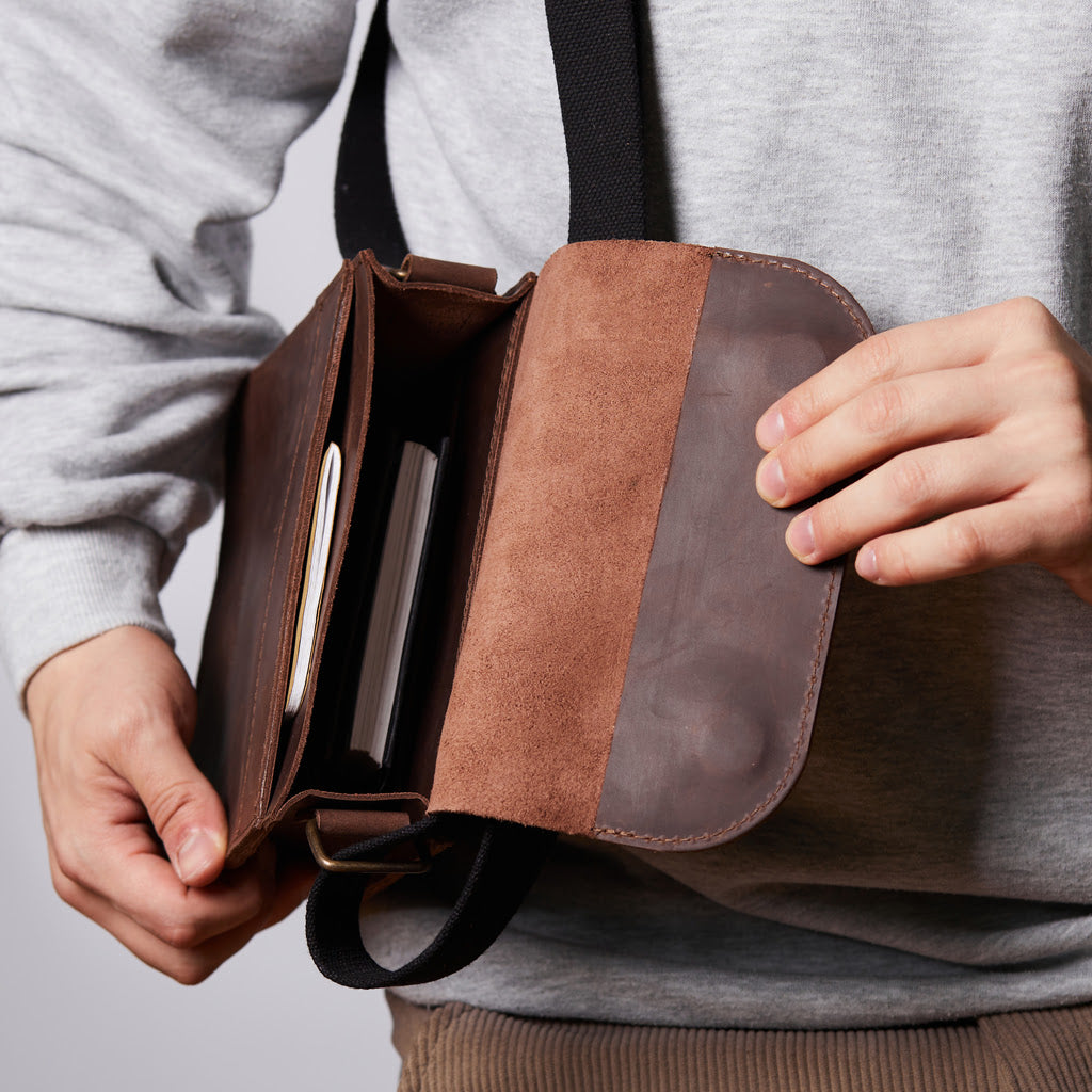 PORTER LEATHER SHOULDER BAG FOR MEN